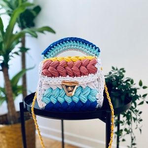Handmade colourful bag/Crochet bag/Crochet handbag/Hand knitted bag/Shoulder bag